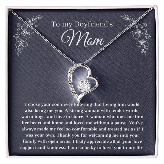 To My Boyfriends Mom Necklace for Birthday, Mother's Day & Christmas