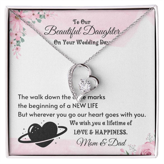Bridal Shower Gift for Bride from Mom and Dad | Daughter Necklace for Wedding Day