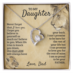 To My Daughter - Old Lion - Forever Love Necklace