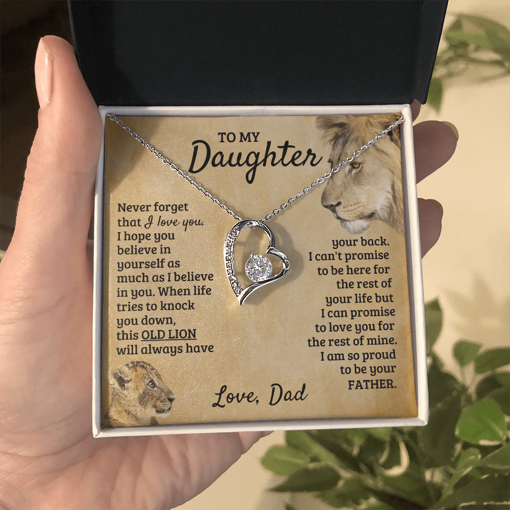 To My Daughter - Old Lion - Forever Love Necklace