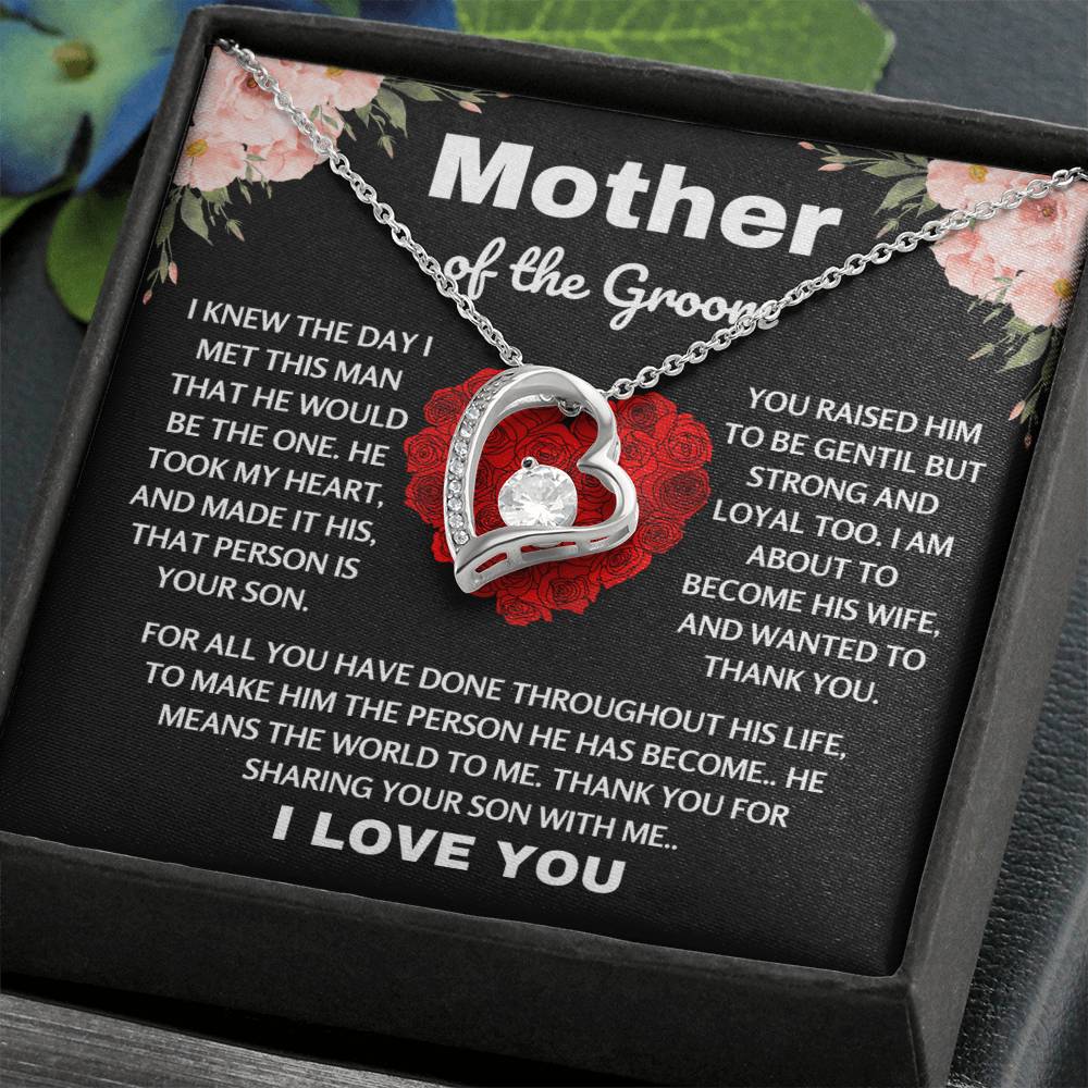 Mother of the Groom Present from Bride for Wedding Day - Forever Love Necklace