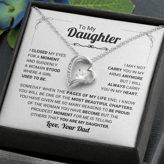 Daughter Present from Dad Forever Love Necklace