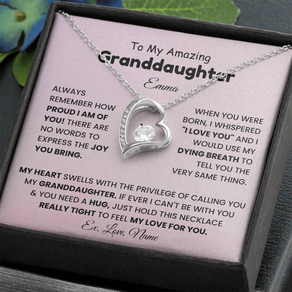 Personalized Present for Granddaughter from Grandma & Grandpa Necklace