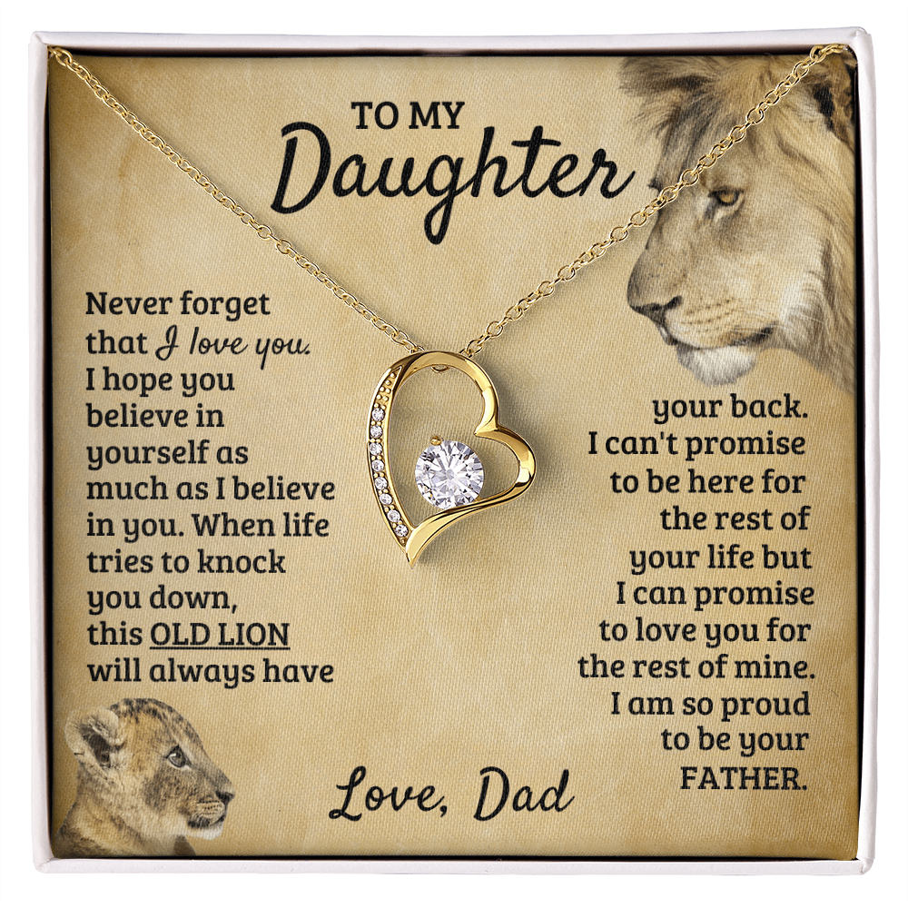 To My Daughter - Old Lion - Forever Love Necklace