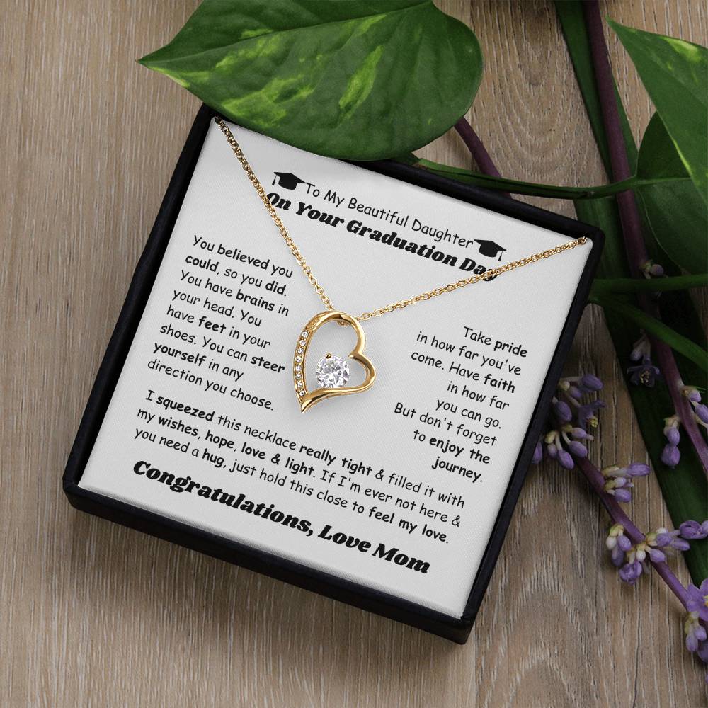 Best Graduation Gift for Daughter from Mom, Forever Love Necklace for College and School Graduation