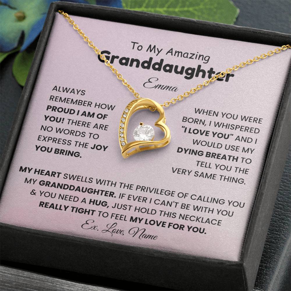 Granddaughter Personalized Forever Love Necklace