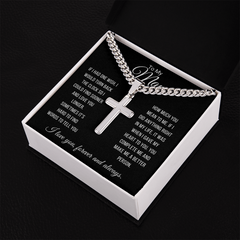 Gold Cuban Link Chain with Love Note, Sentimental Gift for Him, To My Man, I Love you Now and Forever