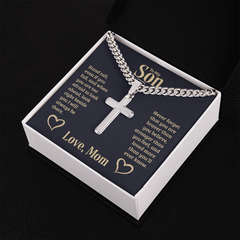 Personalized Cross Necklace for Son, Engraved Jewelry Gift for Birthday, Graduation, or Christmas, To My Son 1