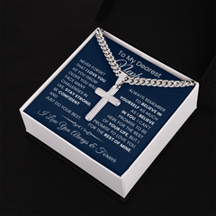 Cross Necklace for Nephew, Inspirational Gift of Faith & Love, To my Dearest Nephew
