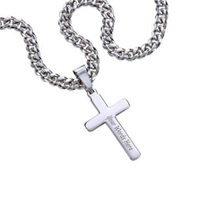 Gift for Stepson, Cross Pendant with Cuban Link Chain Keepsake, To My Dearest Stepson