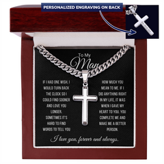 Gold Cuban Link Chain with Love Note, Sentimental Gift for Him, To My Man, I Love you Now and Forever