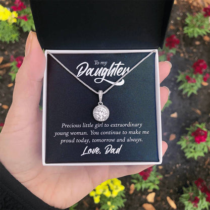To My Daughter Necklace - Heartwarming Gift from Dad for Daughter’s Birthday & Meaningful Achievements - Eternal Hope Necklace