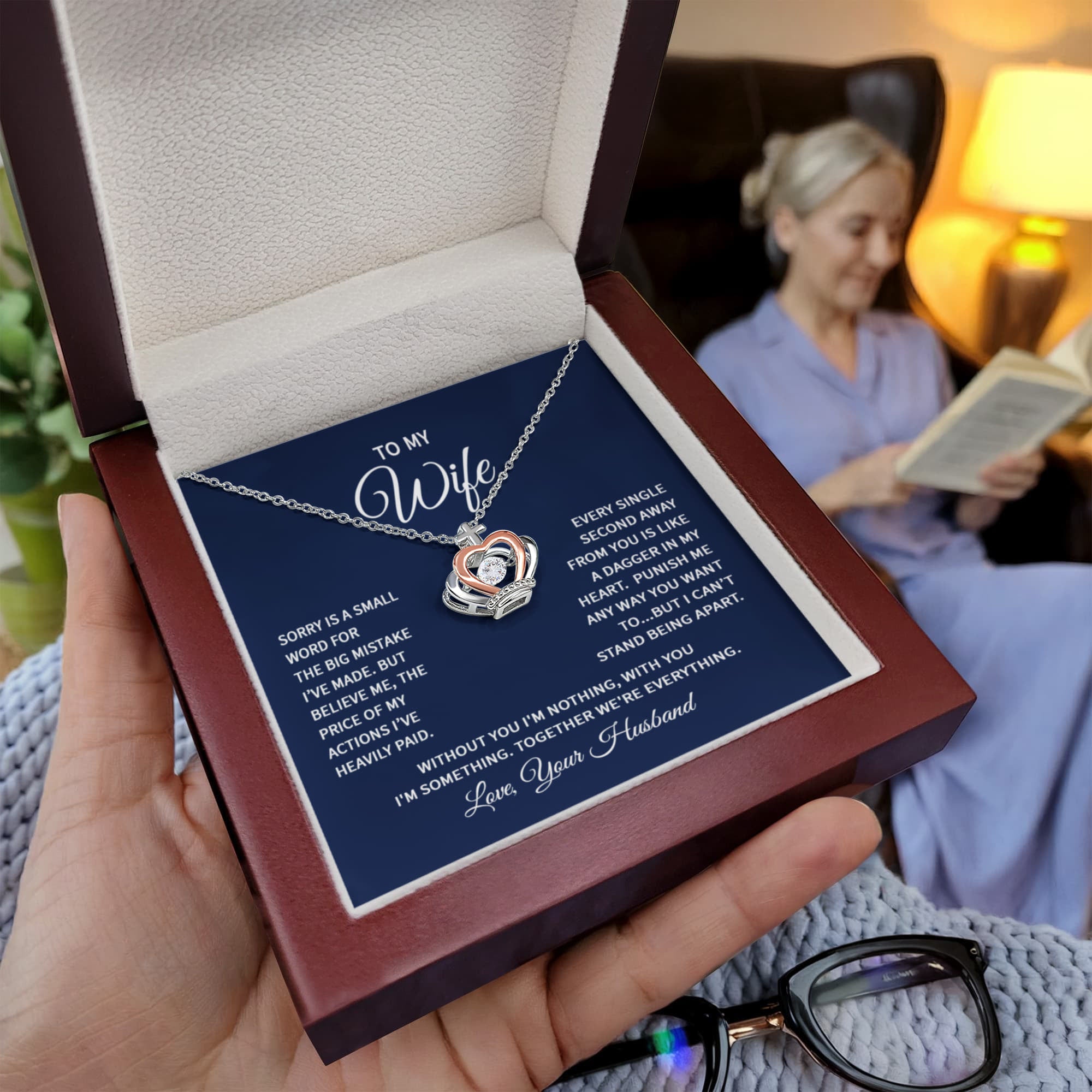 Gift for Wife from Husband - Sentimental Jewelry for Anniversary & Valentine’s Day - Crown Pendant Necklace