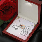 To My Wife Necklace - Heartwarming Gift from Husband for Birthday, Anniversary & Valentine’s Day - Interlocking Hearts Necklace