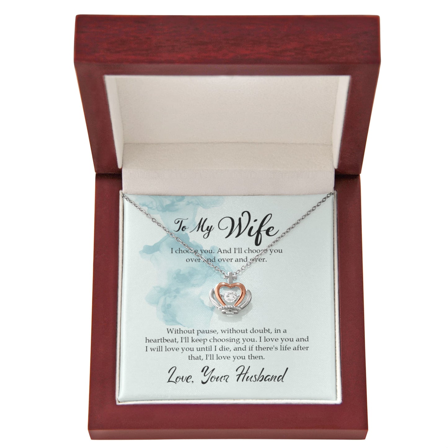 To My Wife Necklace - Best Romantic Gift for Wife - Crown Pendant Necklace