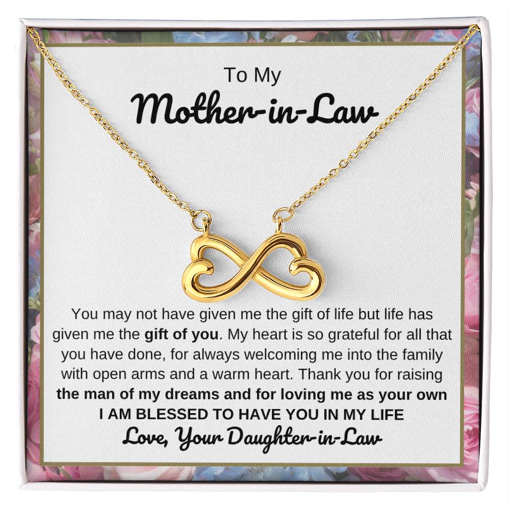 To My Mother In Law Gift from Daughter In Law - I am blessed to have you in my life - Endless Love Necklace