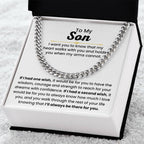 To My Son - If I had one wish - Cuban Link Chain - Gift for Son