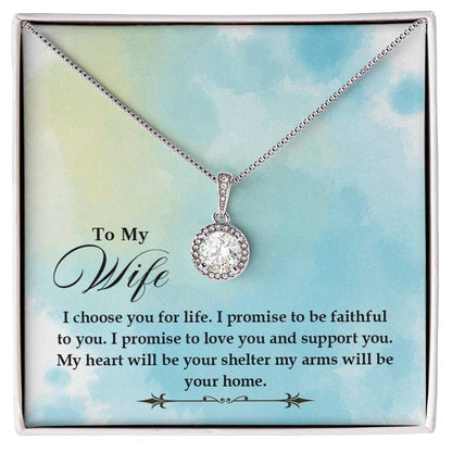 To My Wife Necklace - Special Romantic Jewelry Gift from Husband for Valentine’s Day, Birthday & More - Eternal Hope Necklace