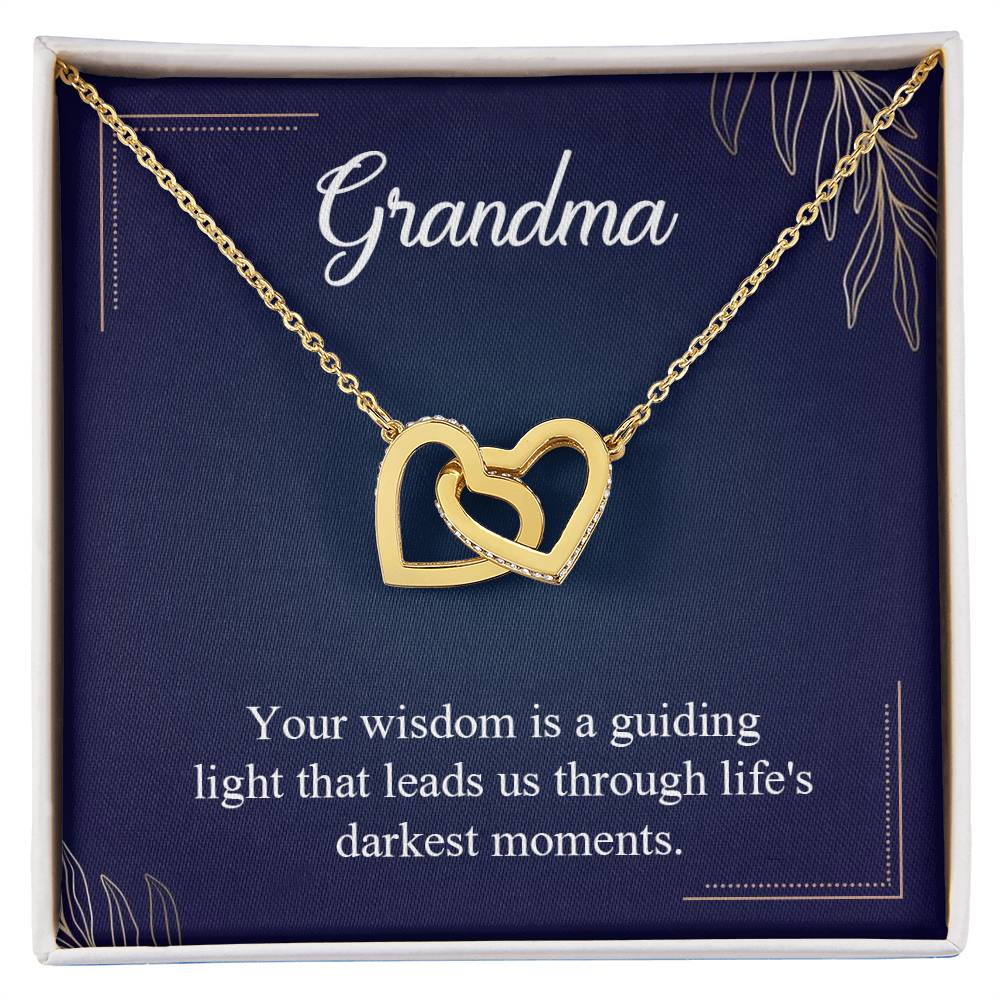 Gift for Grandma - Life's Darkest Moments - Interlocking Hearts Necklace