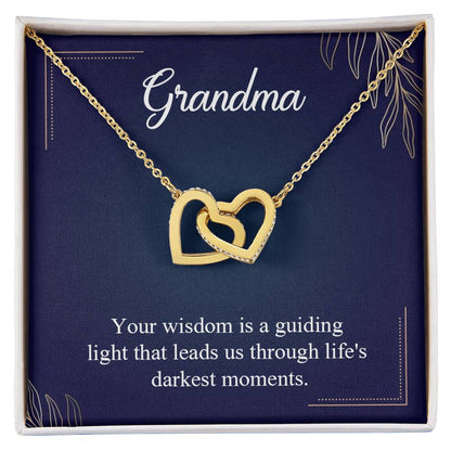 Gift for Grandma - Life's Darkest Moments - Interlocking Hearts Necklace