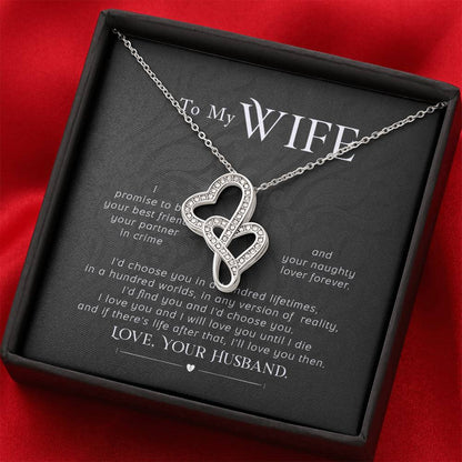 Thoughtful Gift for Wife - Emotional Jewelry from Husband for Anniversary, Birthday, Valentine’s Day & Holidays - Heart-to-heart Pendant Necklace