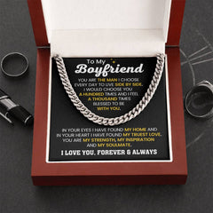 Romantic Gift For Couple, Boyfriend And Girlfriend Jewelry Gift, Meaningful Keepsake With Message Card, To My Boyfriend, I Love You Forever