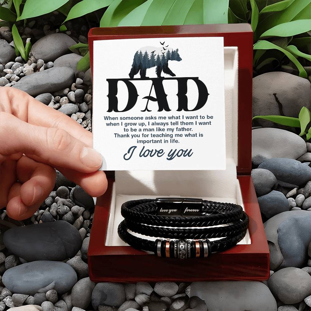 Leather Bracelet-Dad-When someone asks me Love You Forever Bracelet