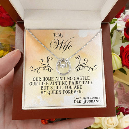 To My Wife Necklace - Best Surprise Gift for Wife from Husband for Anniversary, Christmas & Valentine’s Day - Lucky In Love Necklace