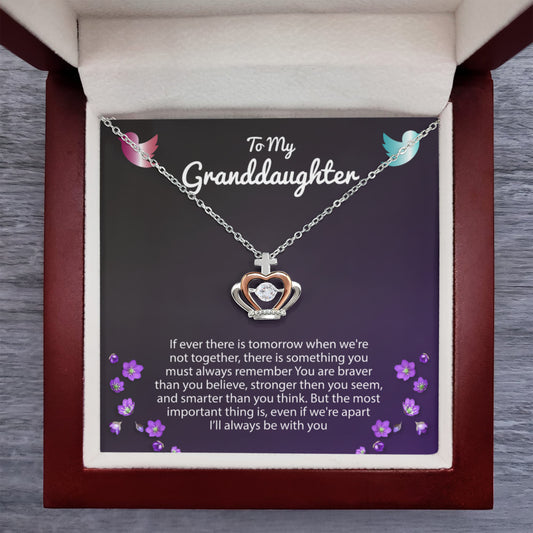 To My Granddaughter Necklace – Jewelry for Granddaughter – Crown Pendant Necklace