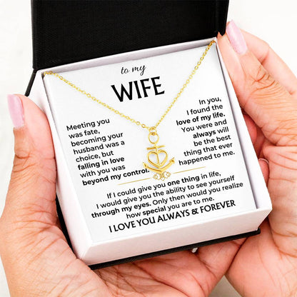 Heartfelt Gift for Wife from Husband - Romantic Jewelry for Special Occasions & Valentine’s Day - Anchor Pendant Necklace