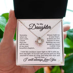 To My Daughter Necklace – Daughter Birthday & Graduation Jewelry Surprise – Love Knot Necklace
