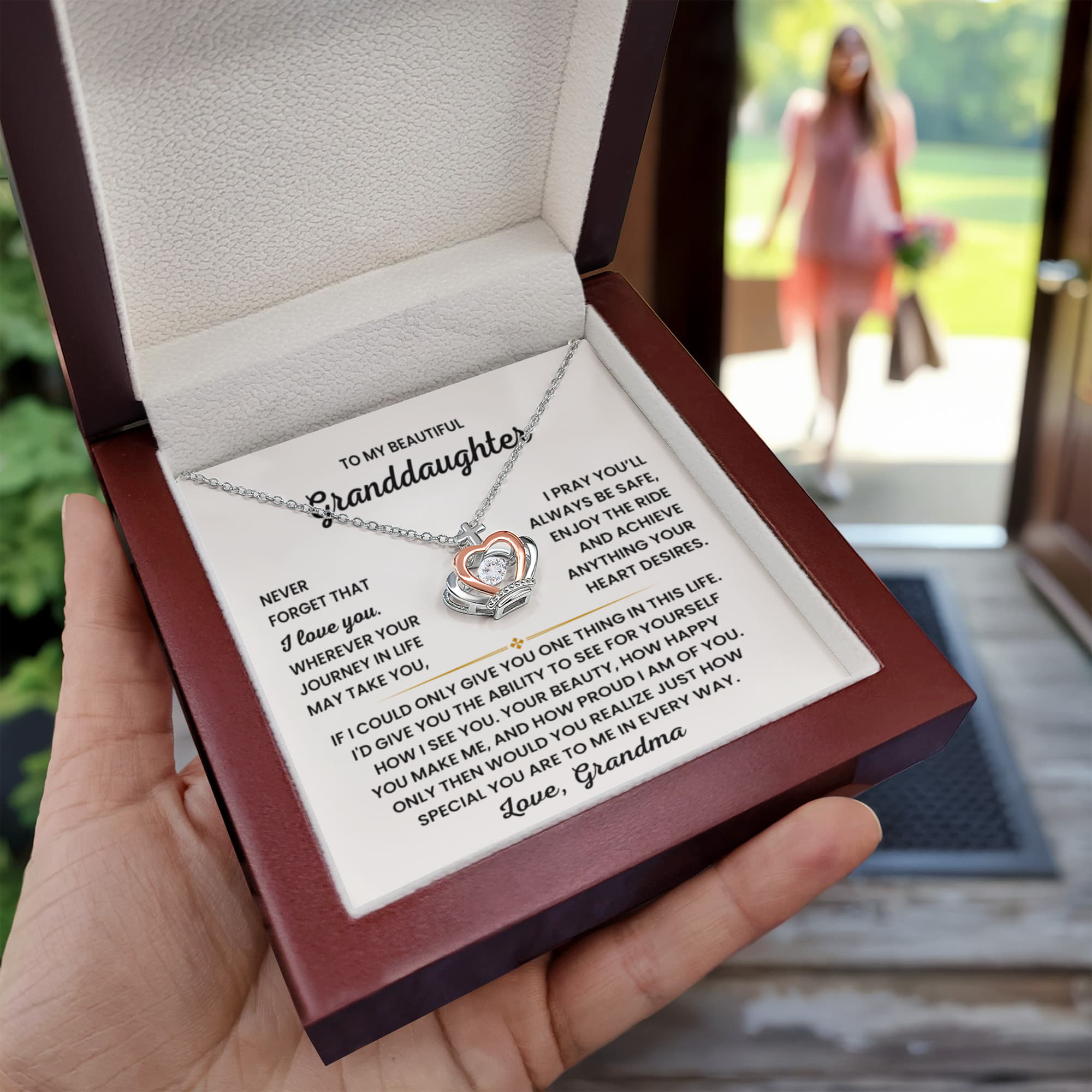 To My Granddaughter Necklace – Bestseller Birthday Graduation Gift from Grandma – Crown Pendant Necklace