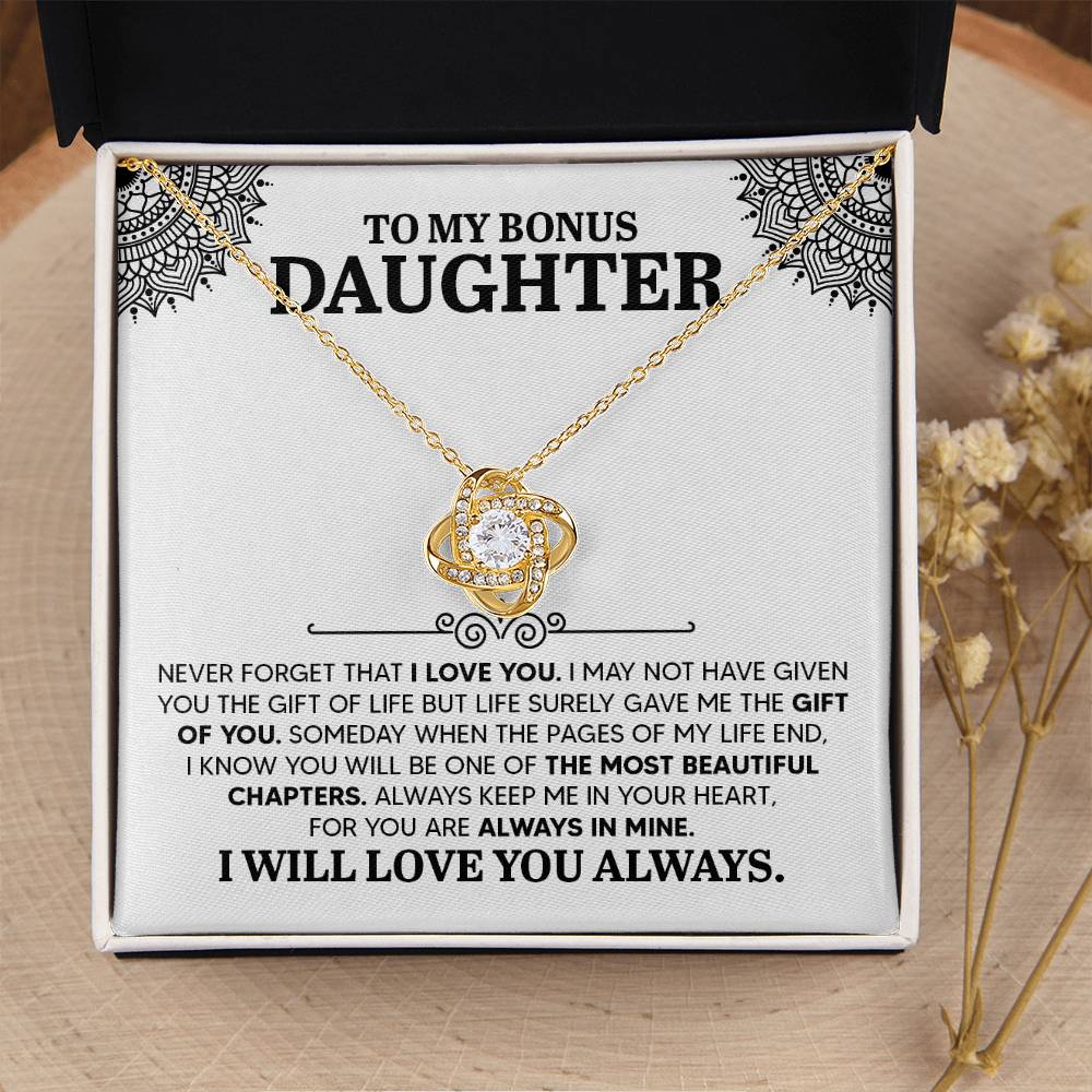 To My Daughter Necklace – Daughter Jewelry: Graduation, Birthday & Christmas – Love Knot Necklace