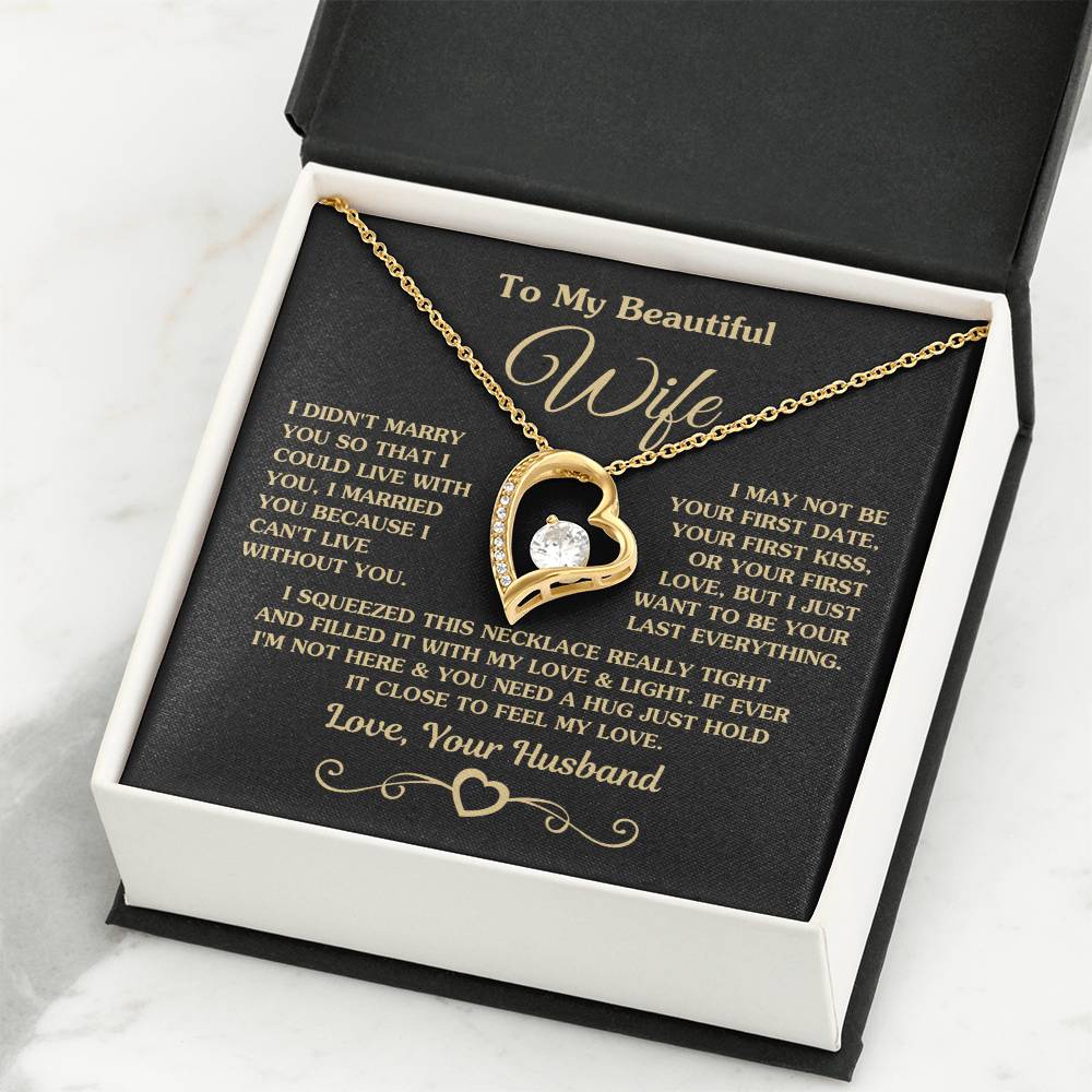 To My Wife Gift from Husband - Romantic Jewelry for Birthday & Anniversary Celebrations - Forever Love Necklace