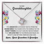 To Our Granddaughter - You Amaze Us Gift Jewelry from Grandma & Grandpa – Love Knot Necklace