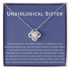 Unbiological Sister Necklace - Gift for Bonus Sister - Love Knot Necklace