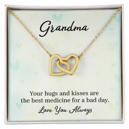 Gift for Grandma - Your Hugs and Kisses - Interlocking Hearts Necklace