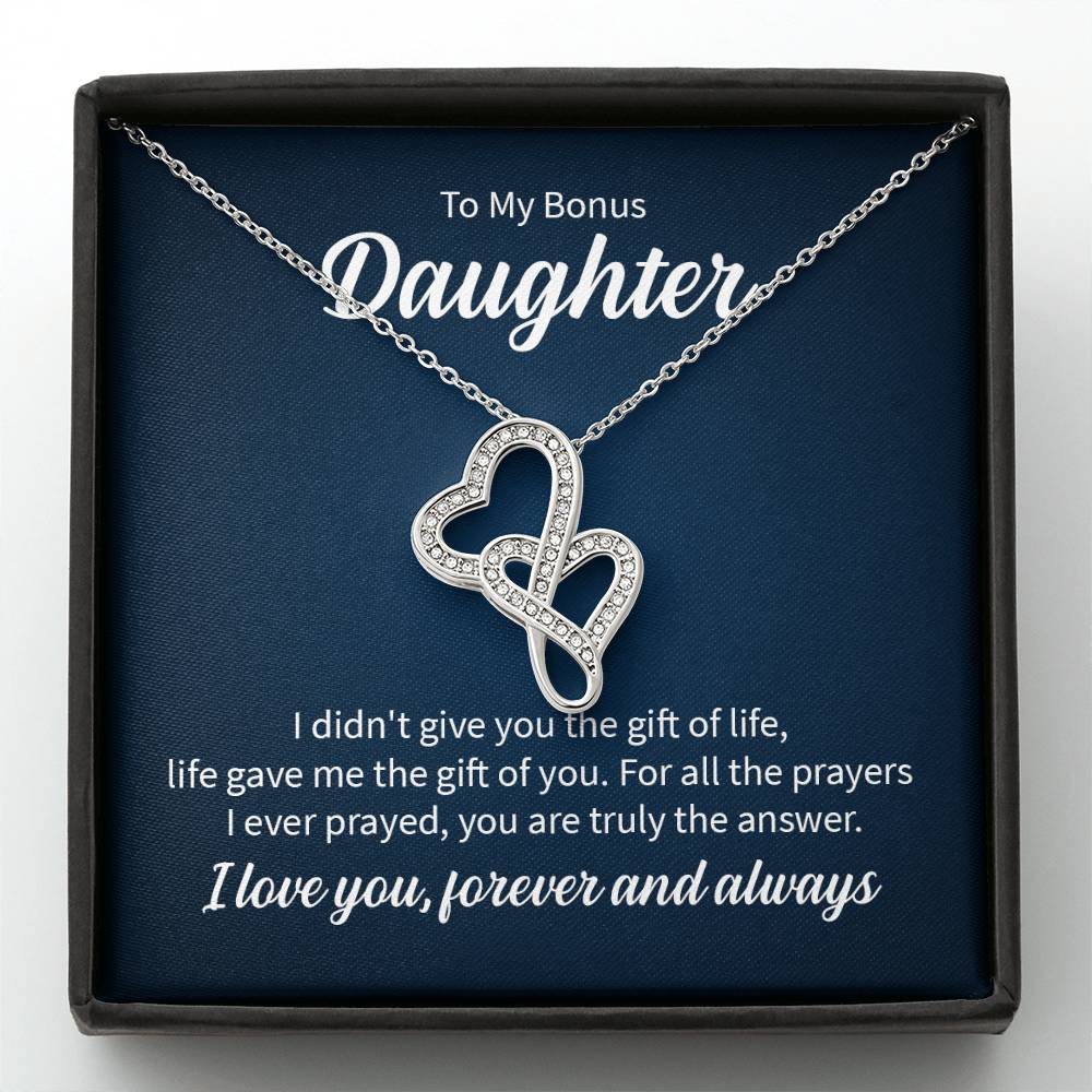 To My Daughter Necklace – Daughter Christmas Graduation Jewelry Gift – Heart-to-heart Pendant Necklace