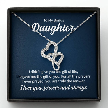 To My Daughter Necklace – Daughter Christmas Graduation Jewelry Gift – Heart-to-heart Pendant Necklace