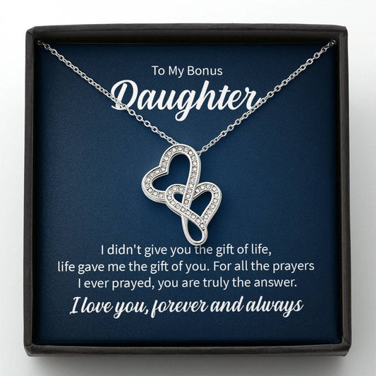 To My Daughter Necklace – Daughter Christmas Graduation Jewelry Gift – Heart-to-heart Pendant Necklace