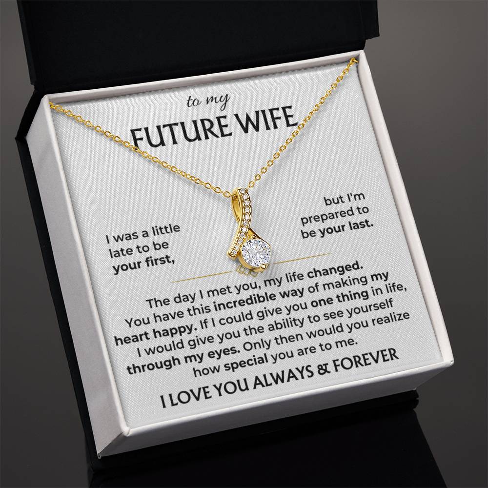Future Wife Jewelry Gift - Long Lasting Romantic Necklace for Celebrating Love & Upcoming Marriage - Alluring Beauty Necklace