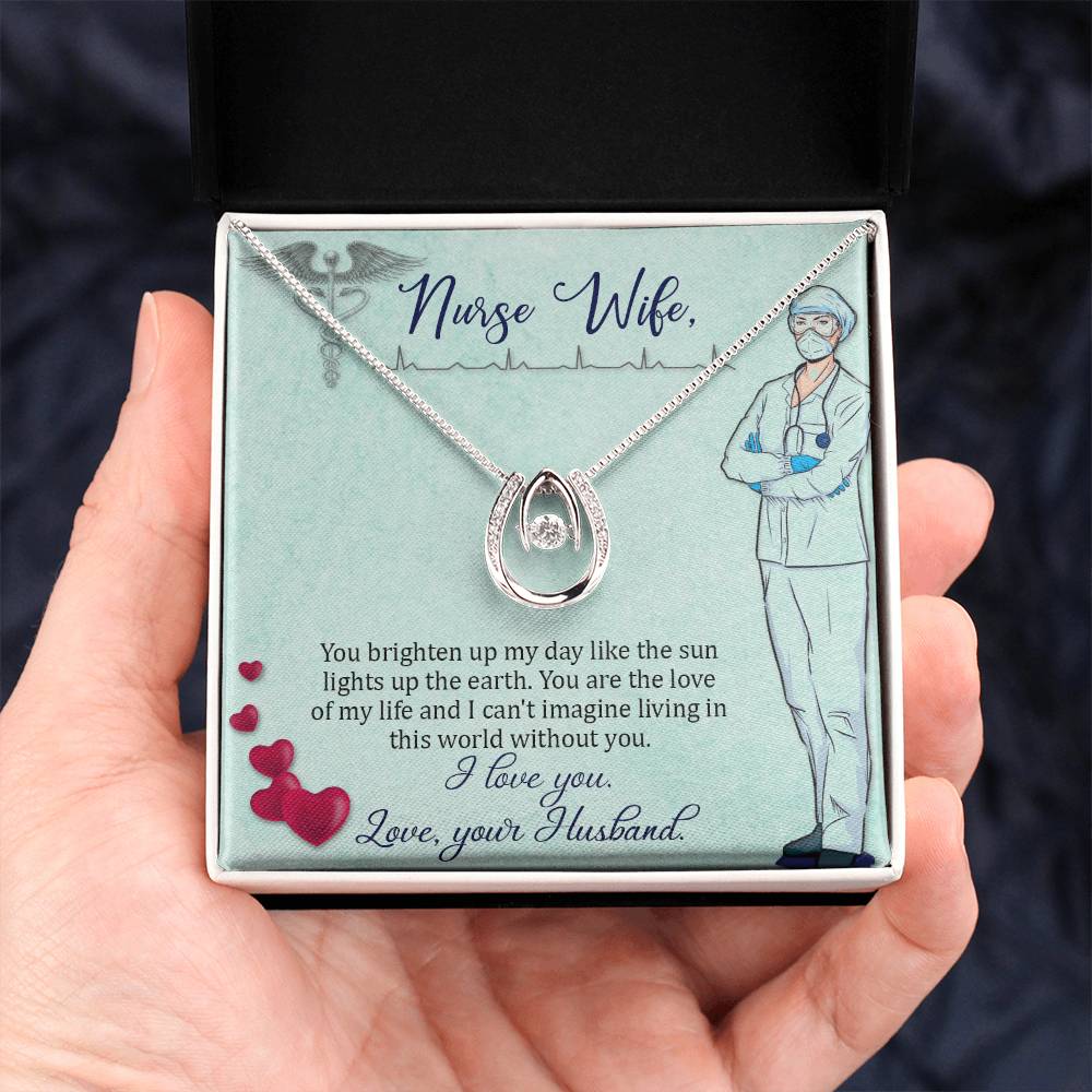 To My Nurse Wife Necklace from Husband - Sweet Romantic Gift for Every Occasion - Lucky In Love Necklace