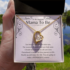 Heart-Shaped Necklace Gift for Mom-to-Be, Baby Shower Jewelry, New Mom Keepsake, Mom-to-Be