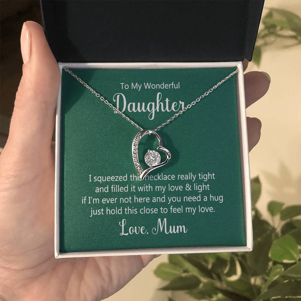 To My Daughter Necklace – Mother Daughter Jewelry Gift – Forever Love Necklace