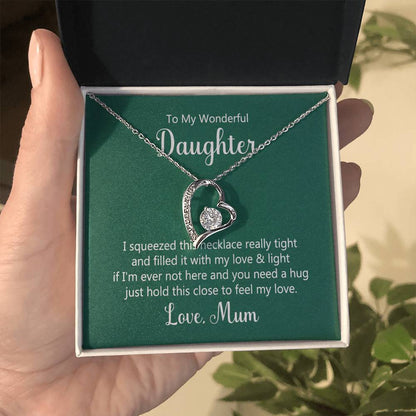 To My Daughter Necklace – Mother Daughter Jewelry Gift – Forever Love Necklace