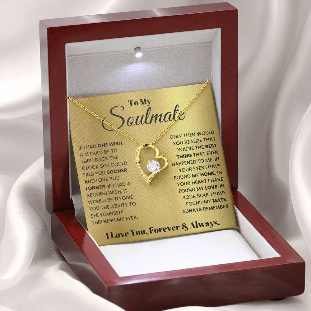 To My Soulmate Necklace - Soulmate Jewelry Gift for Valentine’s Day, Birthday & Romantic Celebrations - Forever Love Necklace