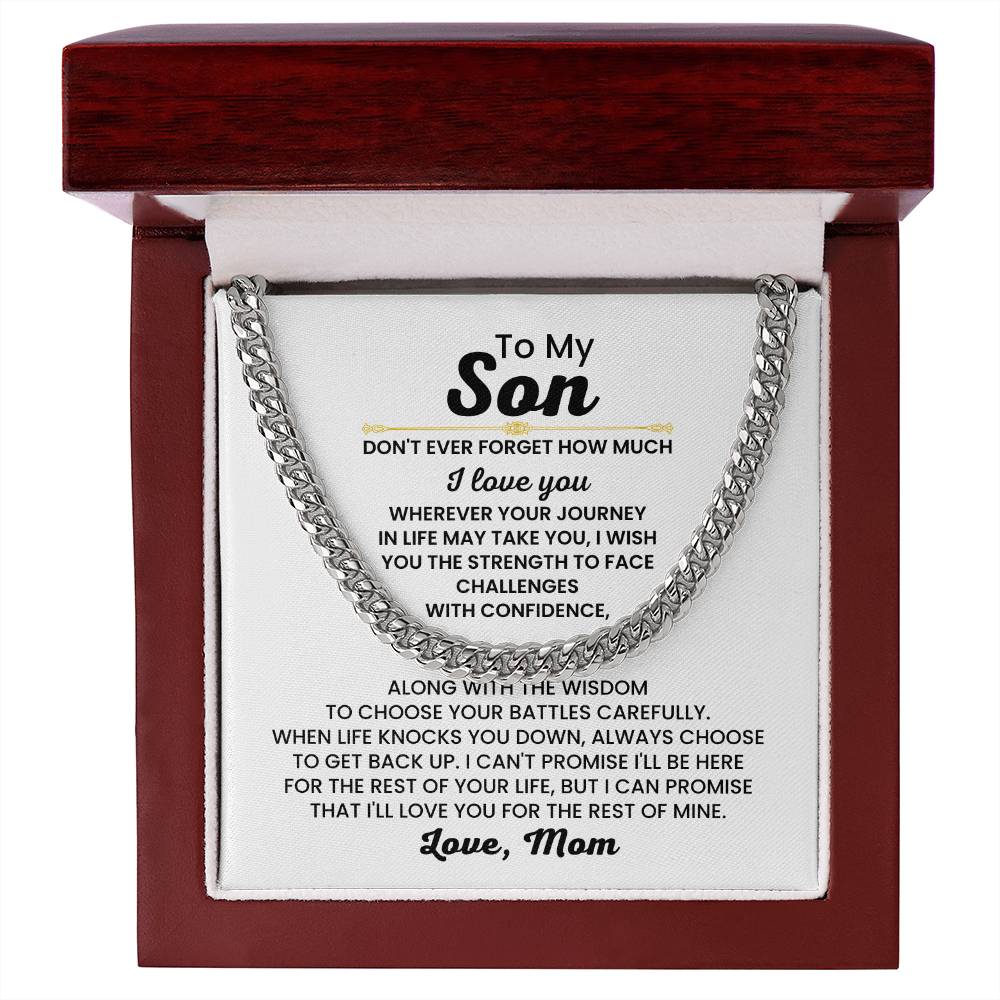 To My Son Necklace – Gift for Son from Mom – Cuban Link Chain