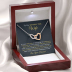 Romantic Gift for Smokin' Hot Wife - Jewelry from Husband for Valentine’s Day - Interlocking Hearts Necklace