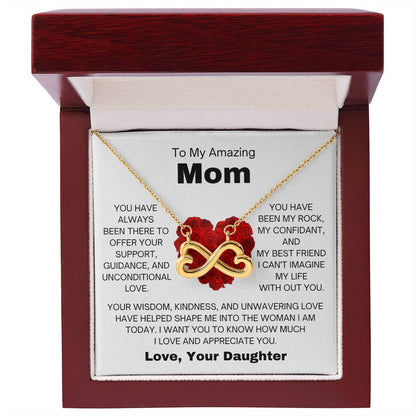 To My Amazing Mom - Gift for Mom from Daughter - I can't imagine my life without you - Endless Love Necklace