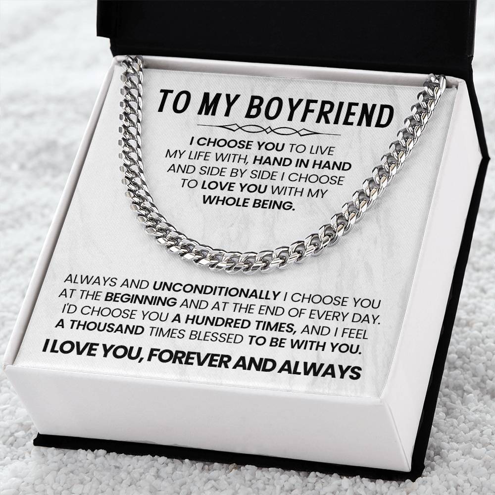 Cuban Link Chain for Him - Valentine’s Day & Anniversary Boyfriend Gift from Girlfriend